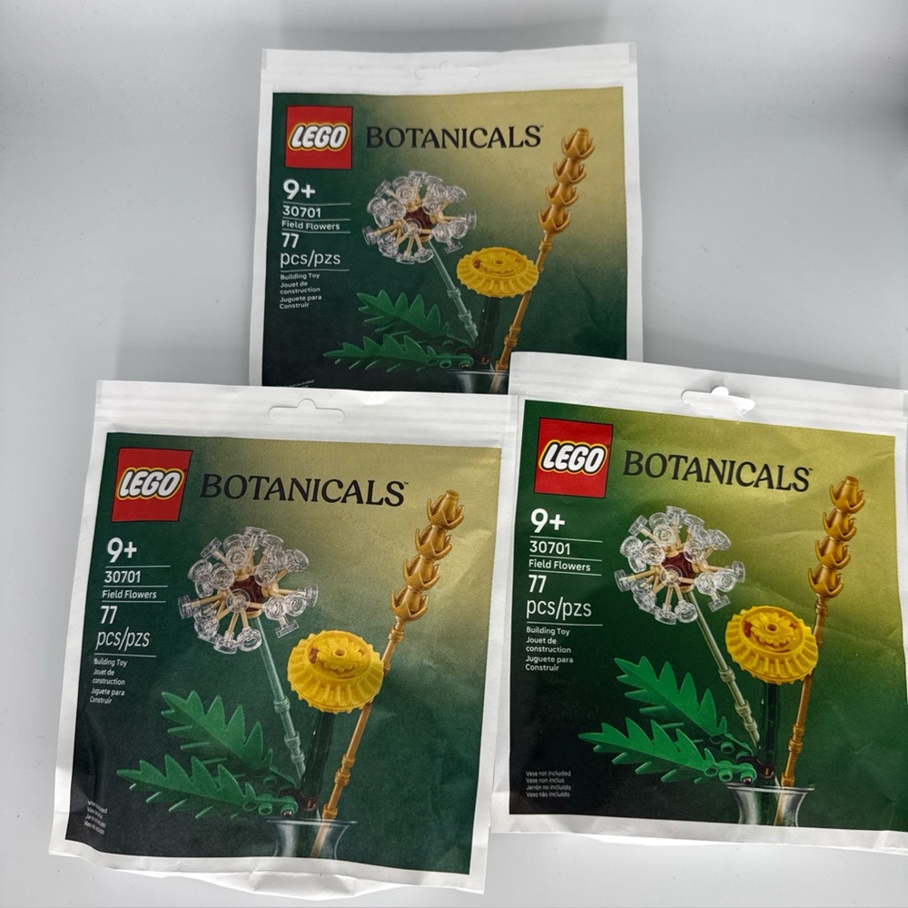 3 Lot  LEGO 30701 Botanicals Field Flowers Set 77 Pcs NEW SEALED Wildflower
